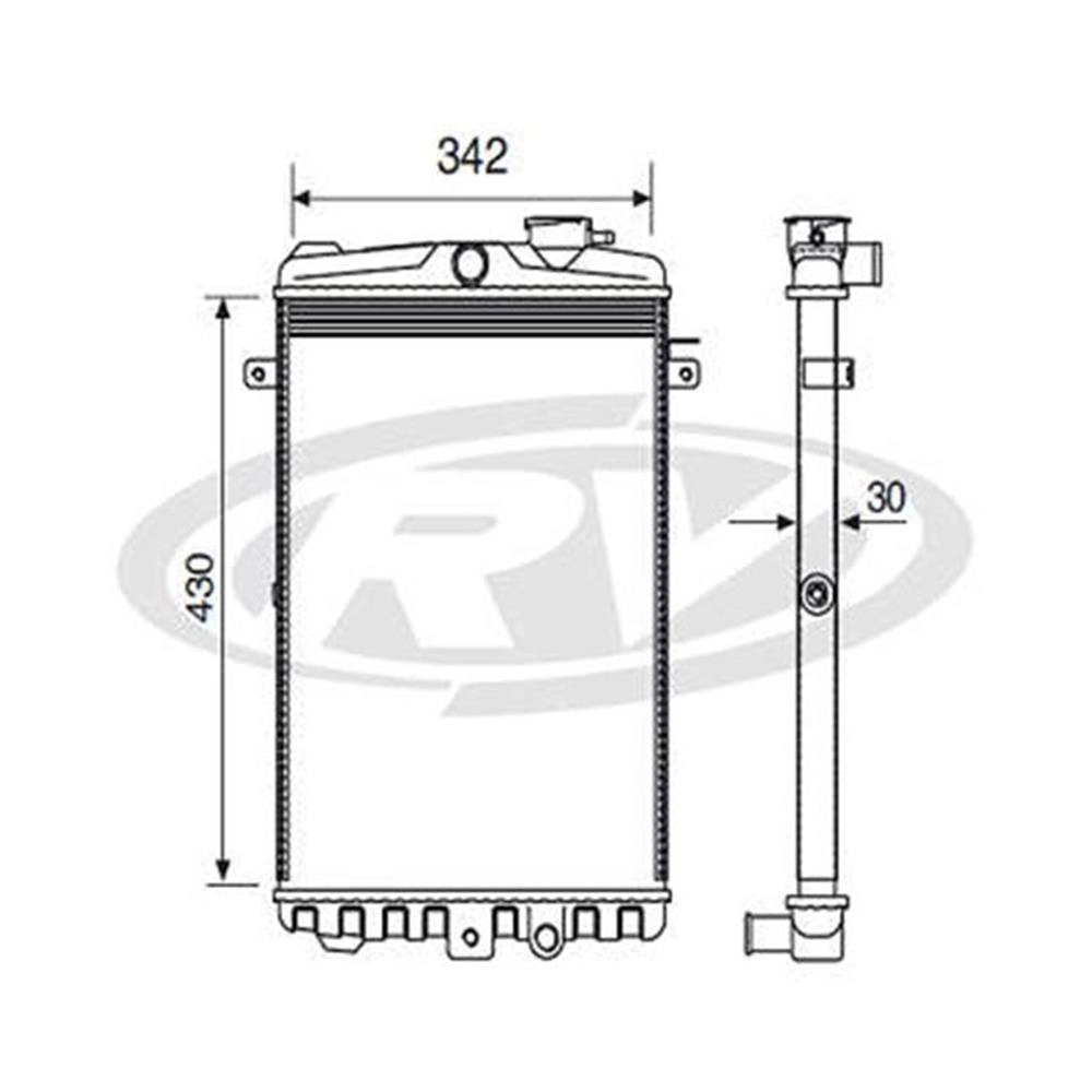 RADIADOR ÁGUA MOTOR CONSTRUÇÃO EXPANDIDO SEM AR CONDICIONADO 342X430X30MM VW GOL/VOYAGE/PARATI/SAVEIRO/PASSAT 1.6/1.8 8V 80/86