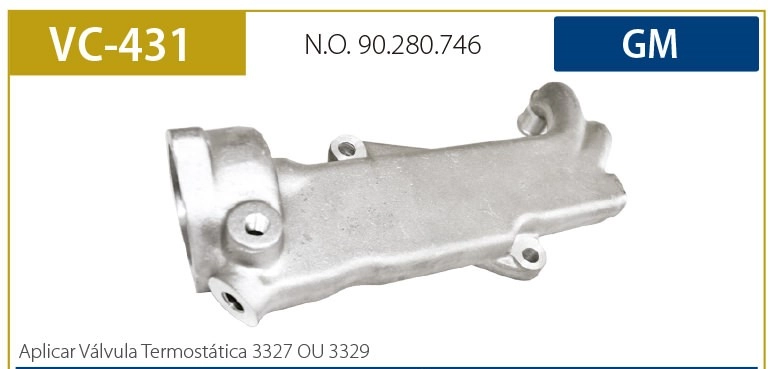 CARCAÇA VÁLVULA TERMOSTÁTICA ALUMÍNIO GM ASTRA 95/96 - VECTRA 2.0 8V 94/96