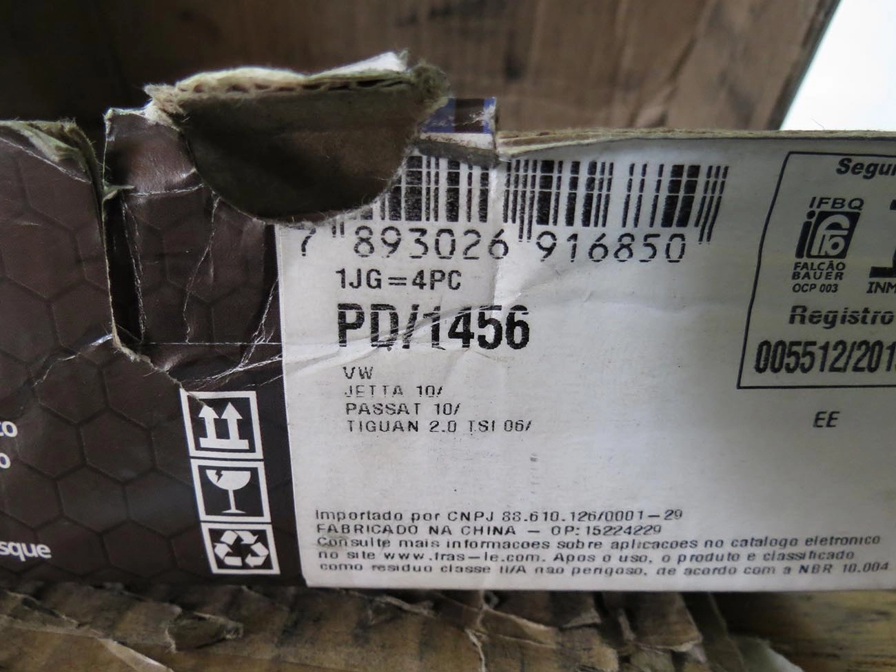 PASTILHA DE FREIO TRASEIRA VW JETTA/PASSAT 2010/ - TIGUAN 2009/