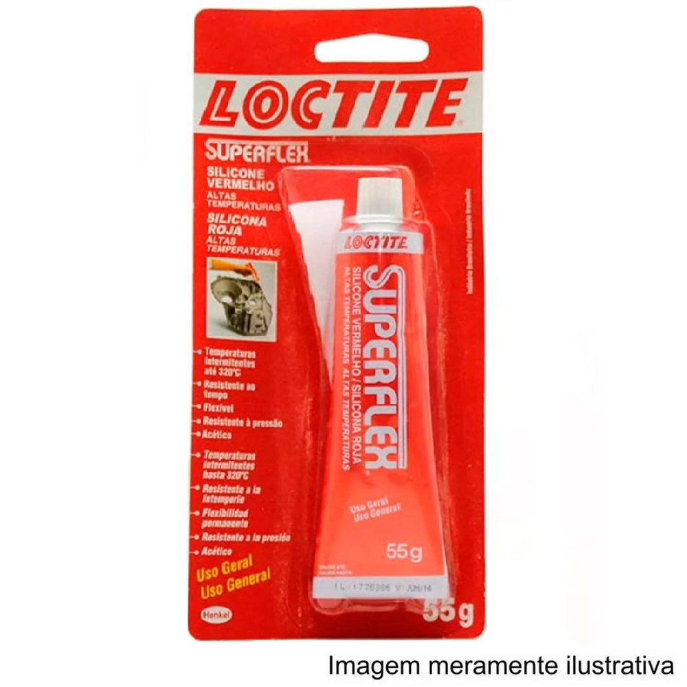 ADESIVO VEDANTE DE SILICONE SUPERFLEX VERMELHO - 55 GRS - ACETICO - CAIXA COM 12