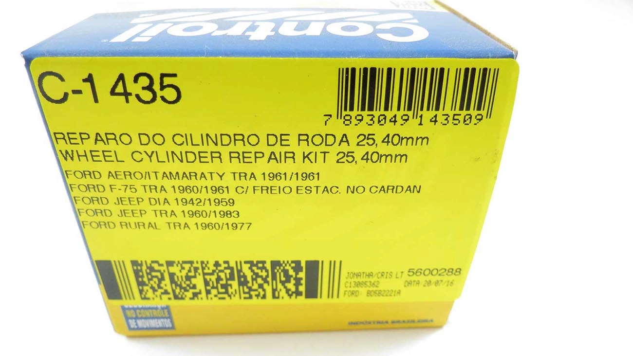 REPARO CILINDRO RODA 25.40MM WILLYS JEEP/RURAL 60/ AERO 61 1P