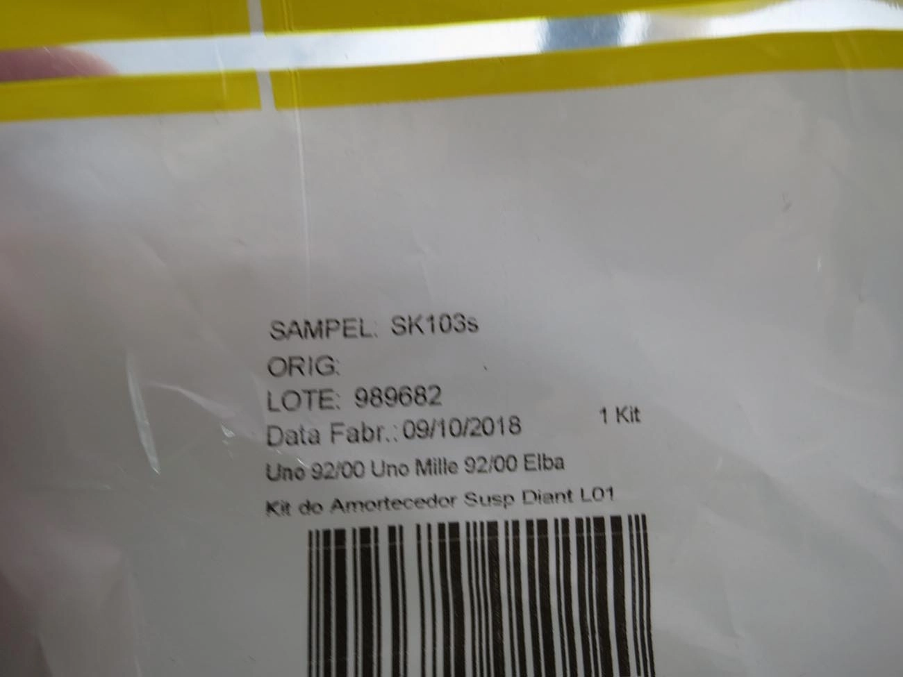 KIT AMORTECEDOR DIANTEIRO BATENTE COIFA FIAT UNO/PREMIO/ELBA/FIORINO 93/