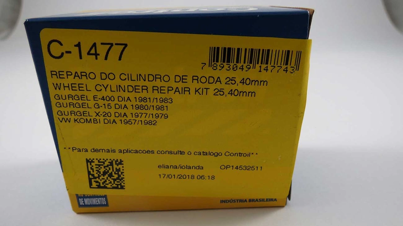 REPARO CILINDRO RODA 25.40MM VW KOMBI 57/82 1P DIANTEIRO