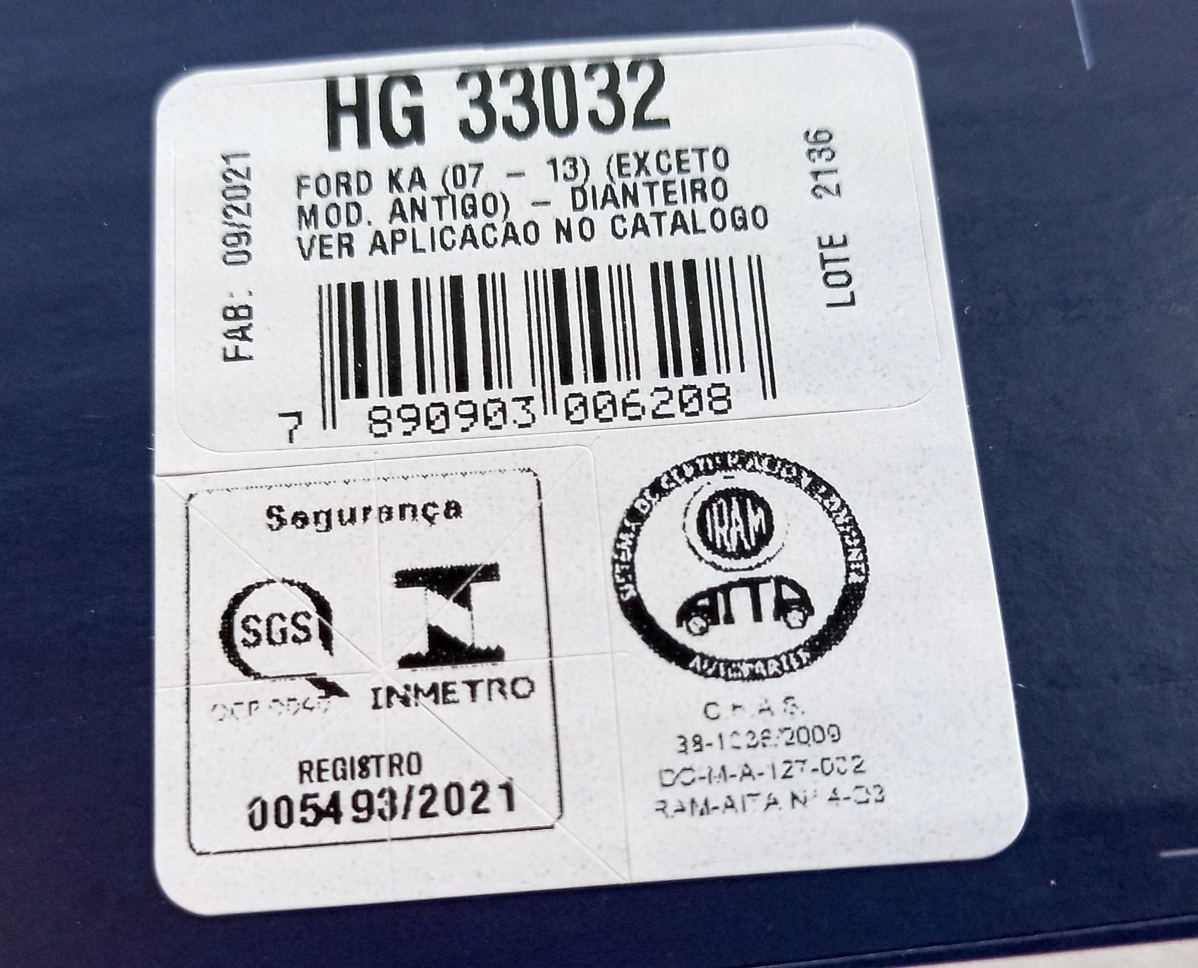AMORTECEDOR DIANTEIRO FORD KA 2008/2013 - EXCETO NOVO KA/KA+