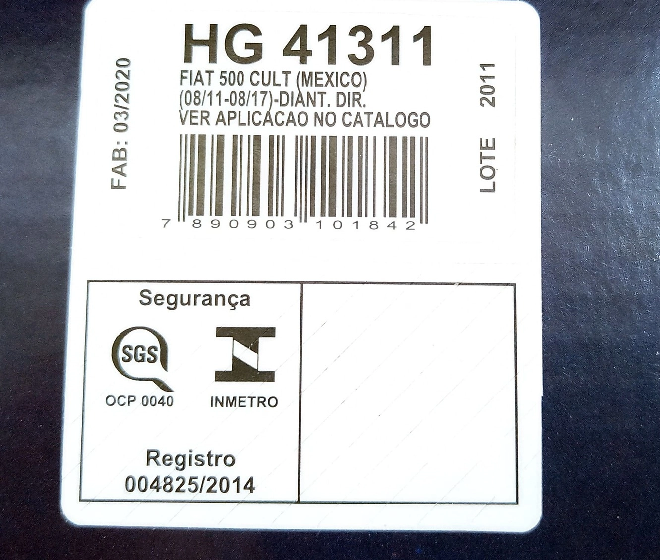 AMORTECEDOR DIANTEIRO DIREITO FIAT 500 MEXICANO 2011/2017