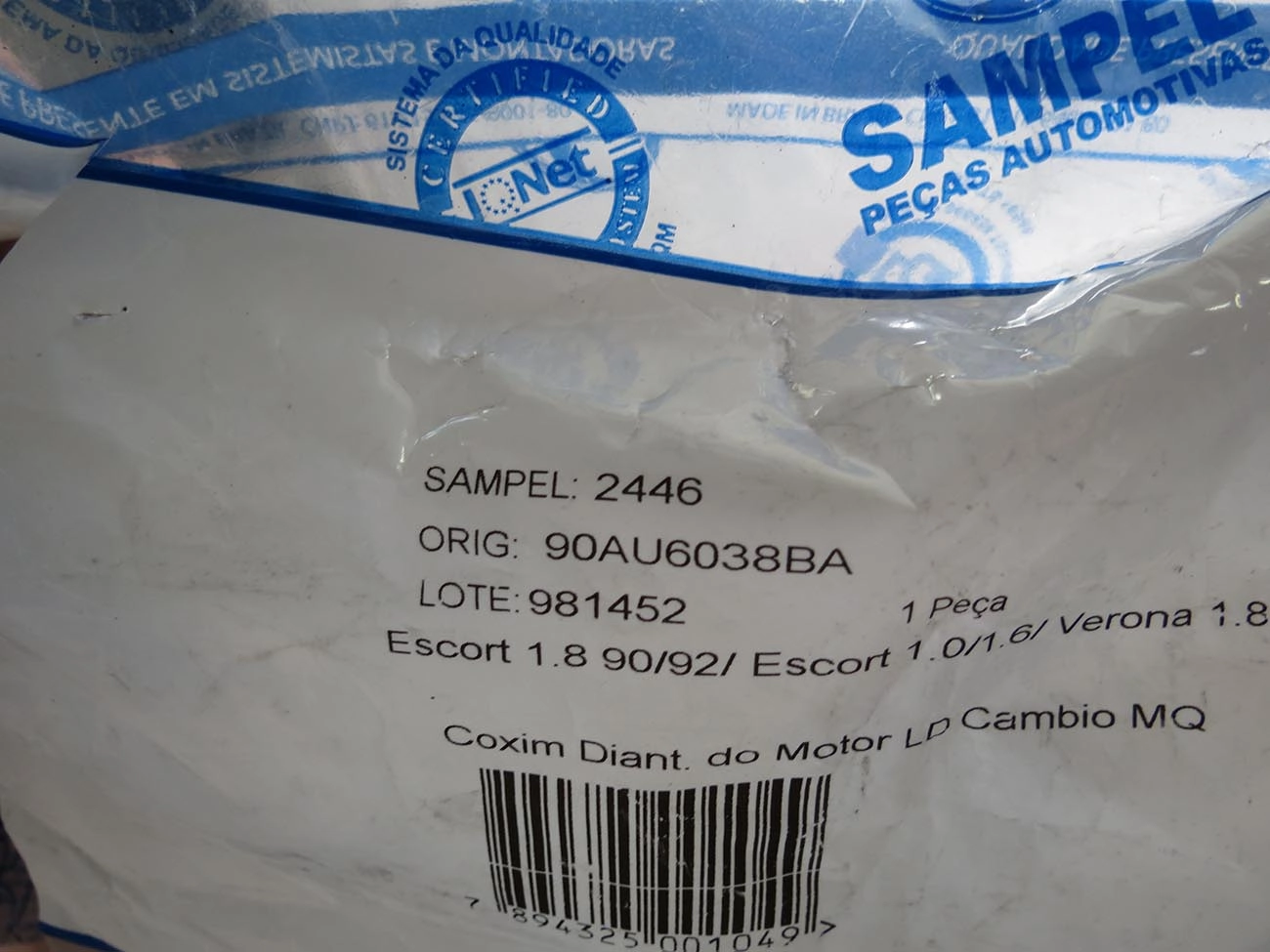 COXIM MOTOR DIANTEIRO DIREITO FORD ESCORT/VERONA 1.8 /92 - HOBBY 1.0 93/96 - 1.6 94/94 - VW APOLLO