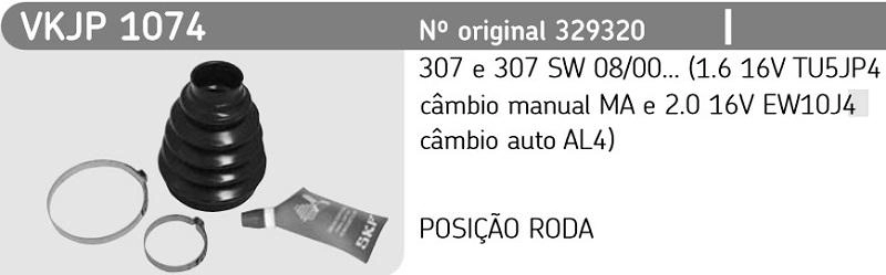 KIT REPARO HOMOCINÉTICA LADO RODA PEUGEOT 307 00/ -34X76X114MM