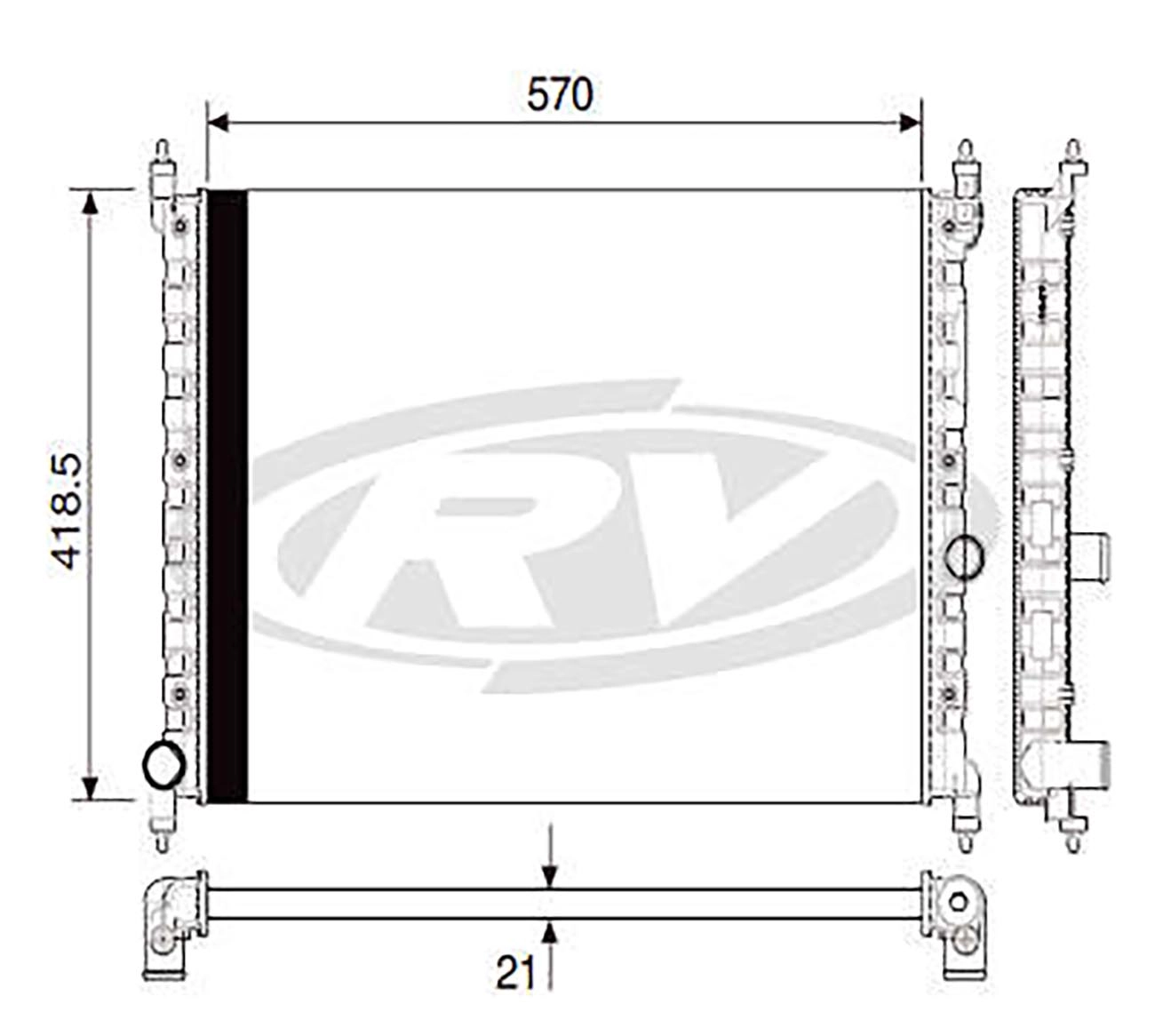 RADIADOR MOTOR EXPANDIDO VW KOMBI 1.4 2006/2011 - SEM AR CONDICIONADO - MANUAL