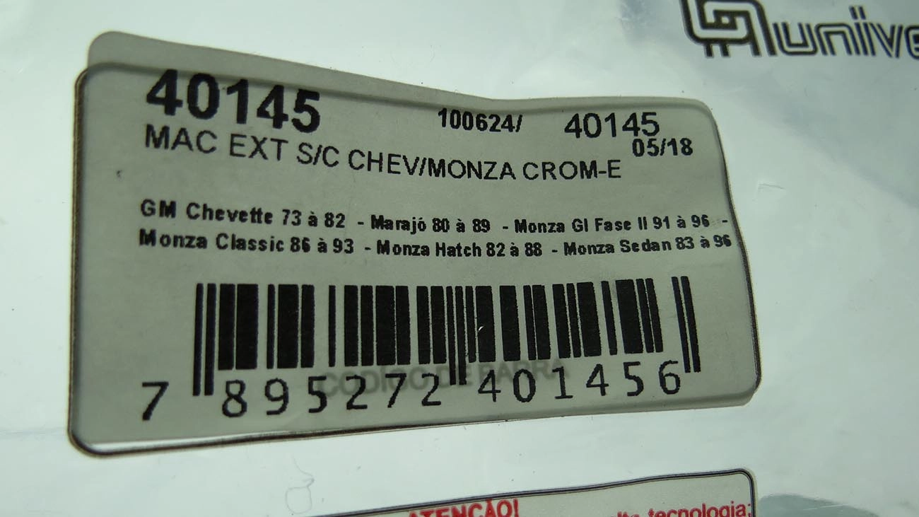 MACANETA EXTERNA GM CHEVETTE/CHEVY/MONZA/KADETT/IPANEMA TODOS - CROMADA ESQUERDA