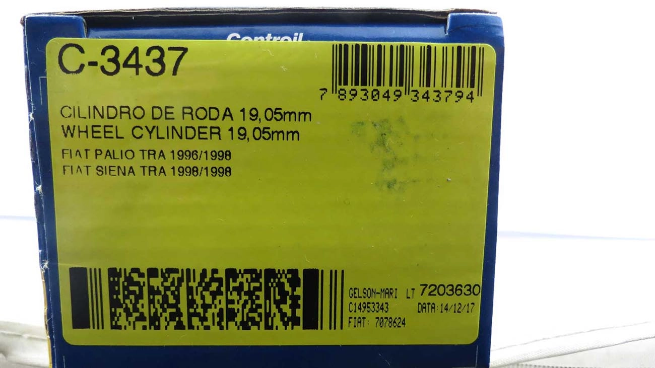 CILINDRO RODA FREIO TRASEIRO LADO DIREITO/ESQUERDO TRASEIRA FIAT PALIO/SIENA 96/98 3/4 19,05MM