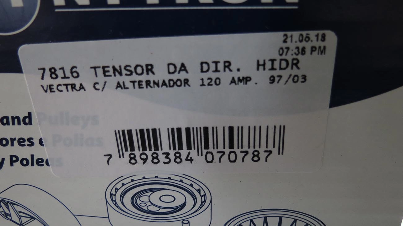 TENSOR CORREIA ALTERNADOR/DIREÇÃO HIDRÁULICA GM VECTRA 97/03 - VECTRA 2.4 16V - MERIVA/ZAFIRA