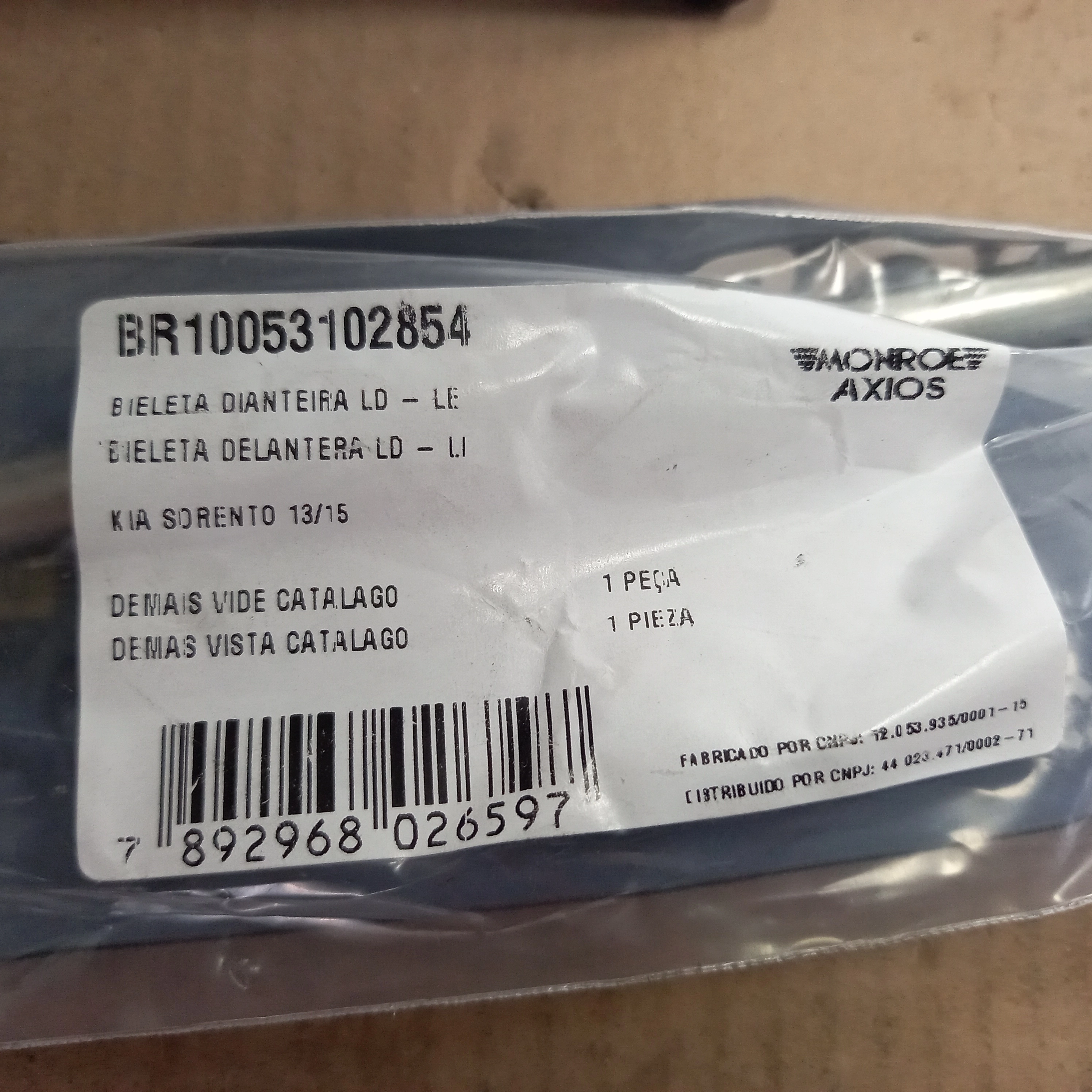 BIELETA DIANTEIRA KIA SORENTO 2013/2015 - DIREITA/ESQUERDA