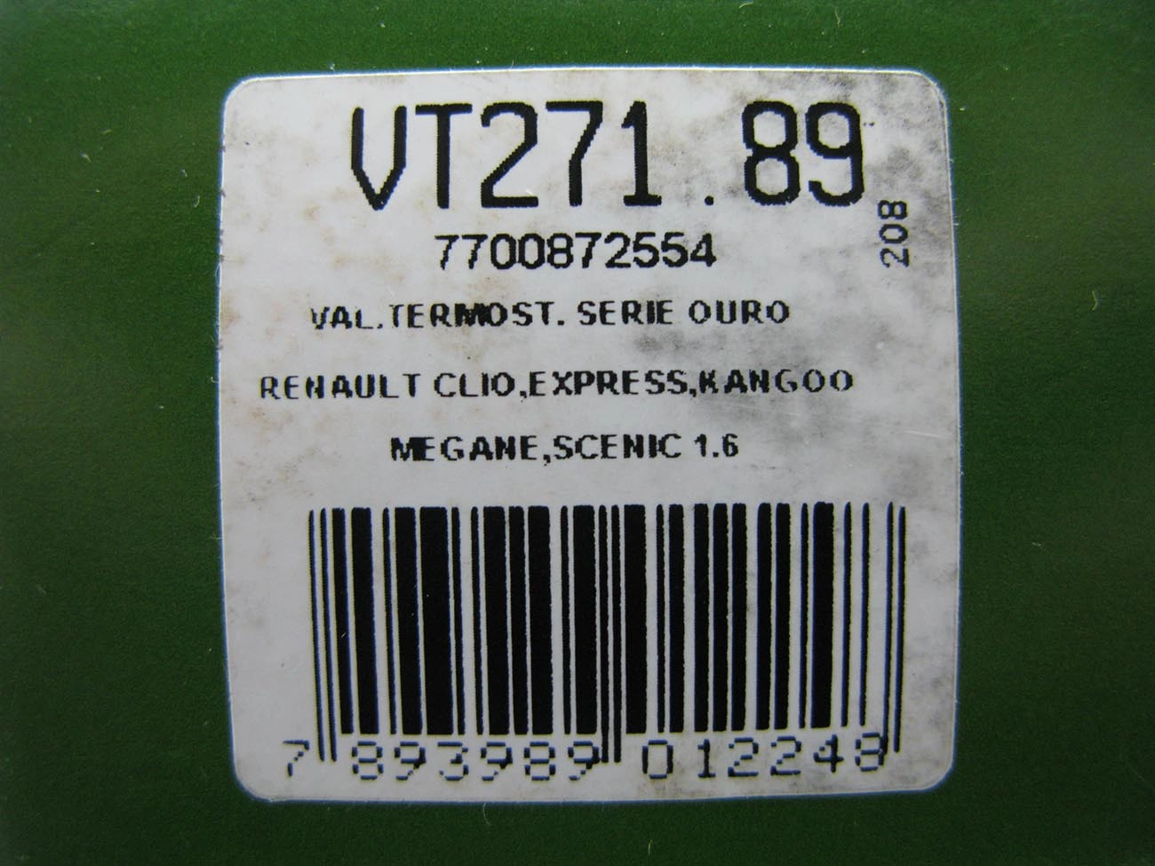 VÁLVULA TERMOSTÁTICA SÉRIE OURO RENAULT CLIO/KANGOO/MEGANE/SCENIC/EXPRESS 1.6 99/ GASOLINA/FLEX