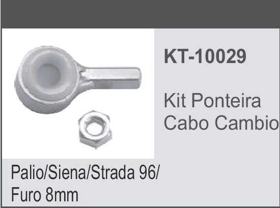 KIT PONTEIRA CABO COMANDO CÂMBIO FURO 8MM CAMBIO FIAT PALIO 1999/2013 SIENA 2000/2013 STRADA