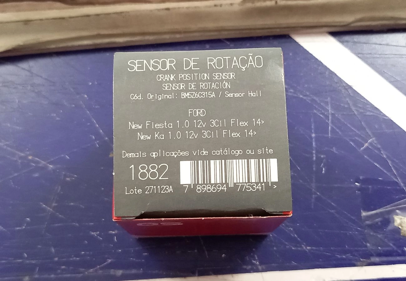 SENSOR DE ROTAÇÃO FORD FIESTA/KA 1.0 12V 2014/ - 3 CILINDROS - CONECTOR 3 PINOS