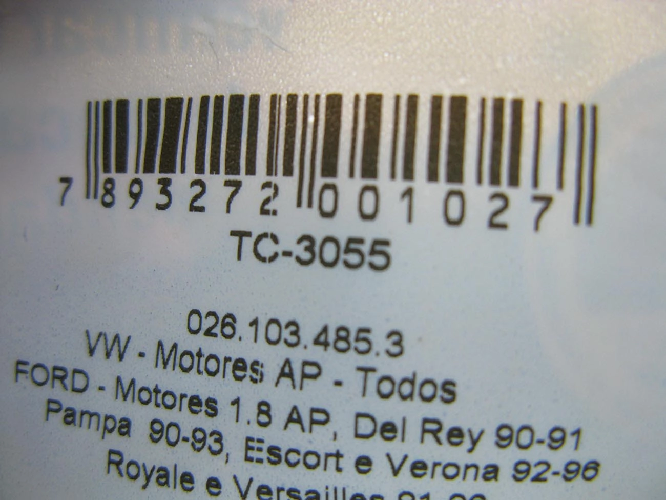 TAMPA DO OLEO VW MOTOR AP TODOS - DEL REY 90/91 - PAMPA 90/93 - ESCORT/VERONA 92/96 - ROYALE/