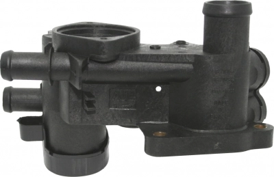 CAVALETE DISTRIBUIÇÃO ÁGUA OU CARCAÇA VÁLVULA TERMOSTÁTICA COM AR QUENTE CARCACA VALVULA TERMOSTATICA VW GOL/PARATI 1.0 97/01 8/16V DUAS SAIDAS