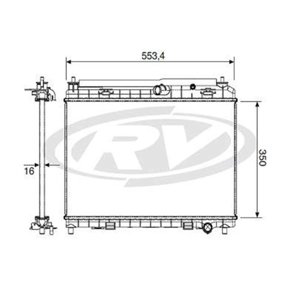 RADIADOR FORD KA 1.5 11/16 - NEW FIESTA 1.5/1.6 11/16 FLEX - COM OU SEM AR CONDICIONADO - MANUAL