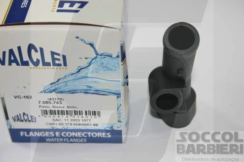 FLANGE/CONECTOR MANGUEIRA ÁGUA AO COLETOR ADMISSÃO ENCAIXE OVAL CONEXÃO/FLANGE FIAT PALIO/STRADA/IDEA 1.8 GM CELTA/CORSA 06/ SPIN 12/16