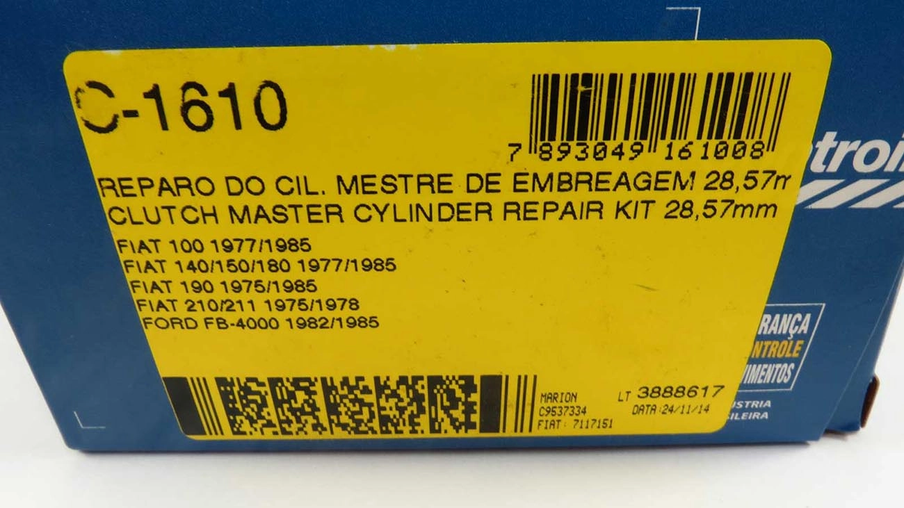 REPARO CILINDRO MESTRE EMBREAGEM FORD FB-4000 82/85 - 1-1/8 - 28.57MM