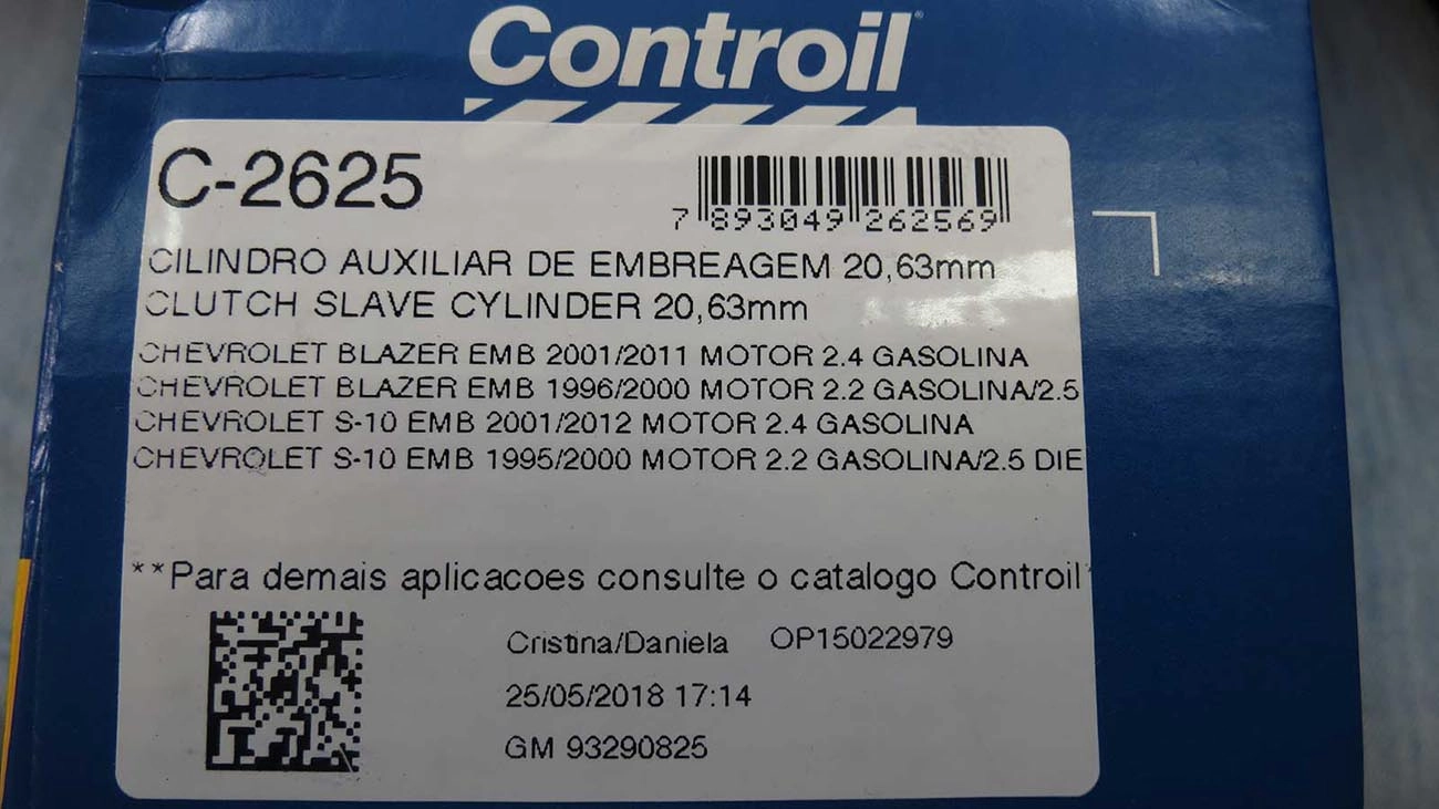 CILINDRO AUXILIAR EMBREAGEM GM S-10/BLAZER 2.2/2.4 96/12
