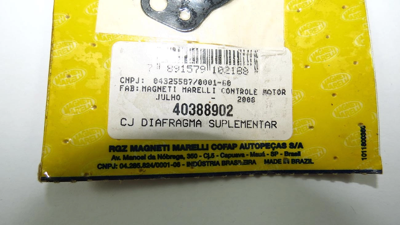 DIAFRAGMA CARBURADOR SUPLEMENTAR FIAT UNO/PREMIO/TEMPRA GM CHEVETTE CARB. 460