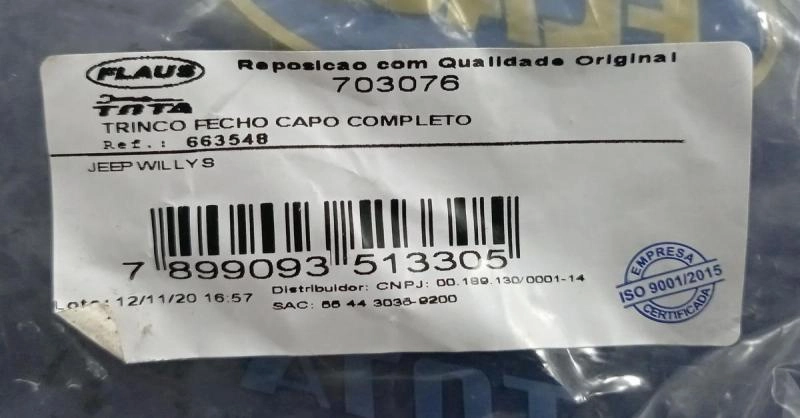 PRENDEDOR CAPO WILLYS JEEP/RURAL/F-75 - TODOS