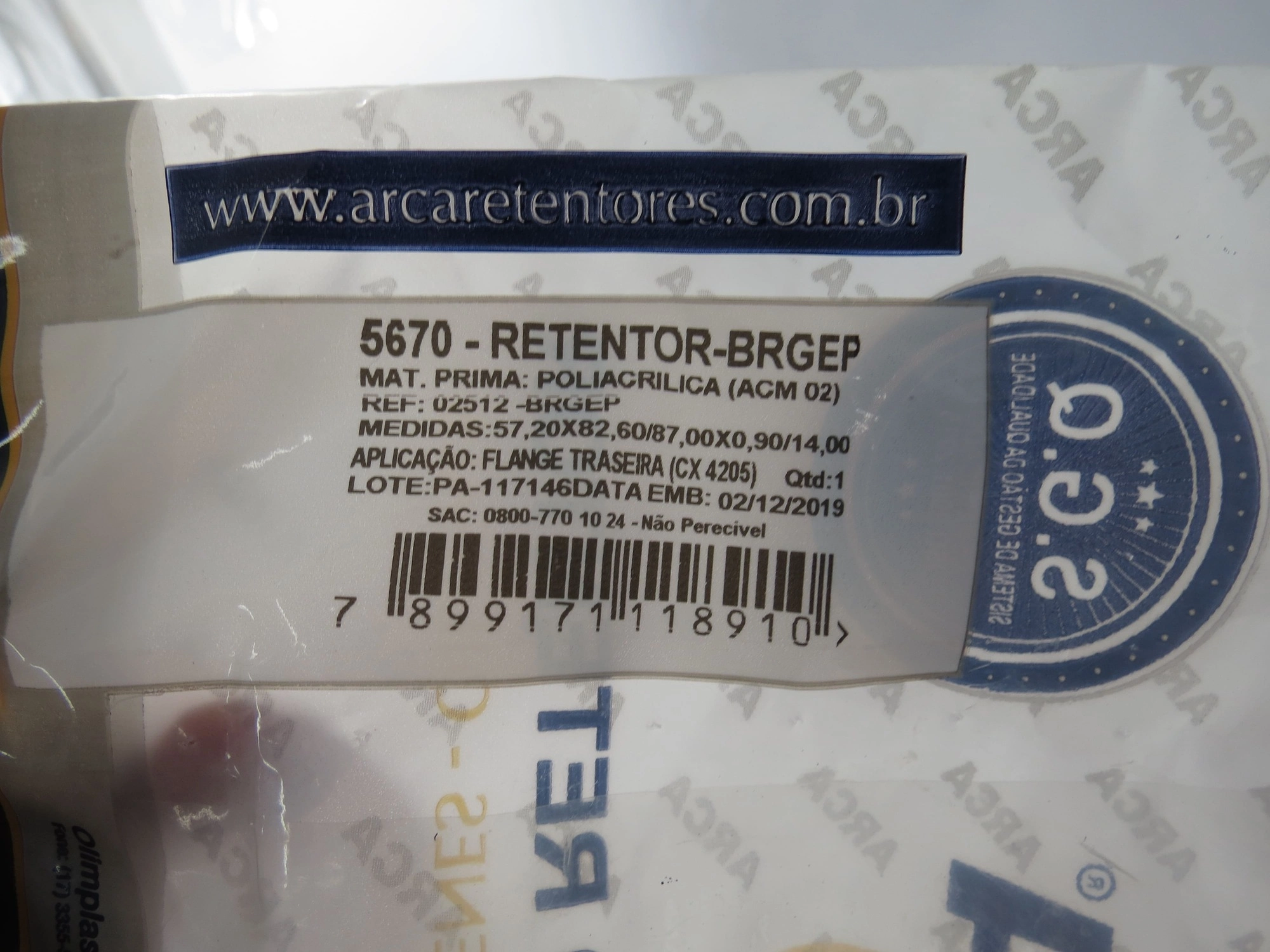 RETENTOR EIXO ENTALHADO/SAÍDA CAIXA CÂMBIO 57,20X82,60X87,00X14,00MM EATON VW 6.90/7.90/11.130/13.130/14.140/15.160 57,20X82X87X14MMM