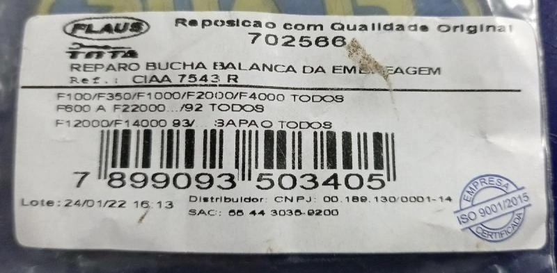 REPARO BUCHAS BALANÇA EMBREAGEM F-100/350/1000/2000/4000 TODOS - F-600/12000/14000/22000 .../93