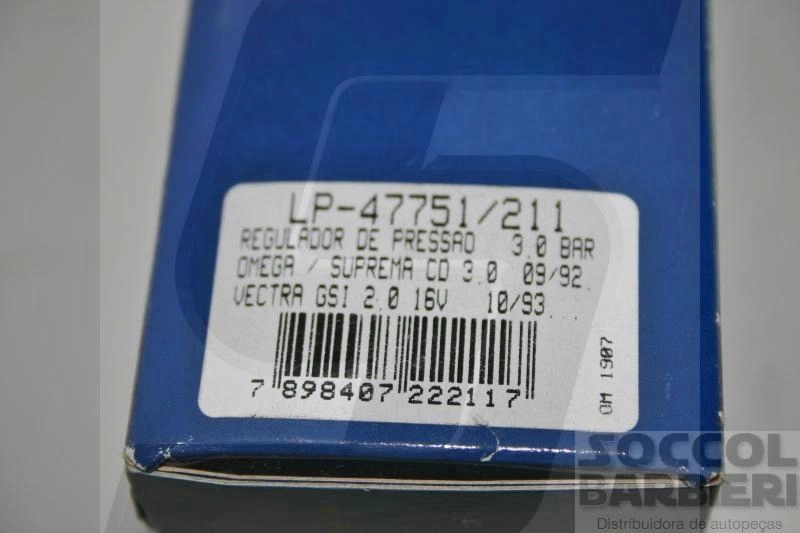 REGULADOR DE PRESSÃO 3.0 BAR GM OMEGA/SUPREMA 3.0 09.92/ - VECTRA GSI 2.0