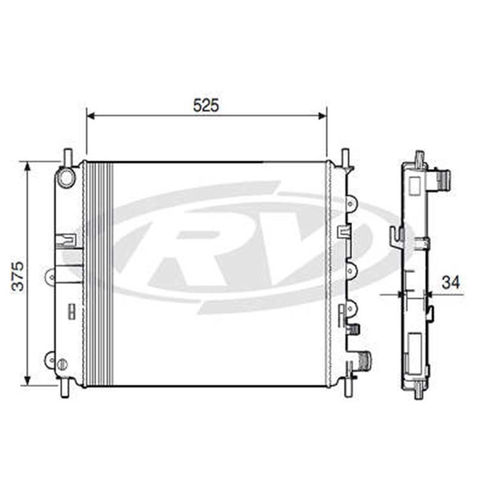 RADIADOR FORD ESCORT 1.6 8V 00/02 - ESCORT 1.8 16V 97/02 MOTOR ZETEC - COM OU SEM AR CONDICIONADO