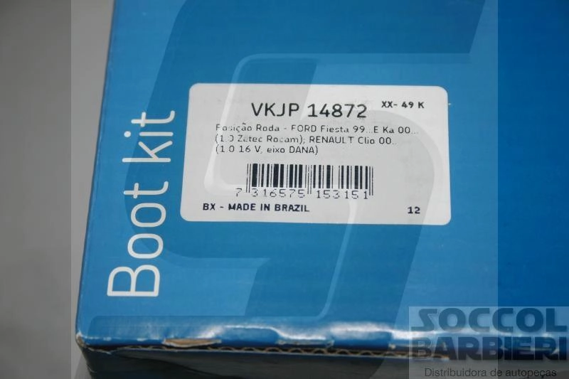 KIT REPARO COIFA HOMOCINÉTICA LADO RODA FORD FIESTA 99/06 KA 00/14 ZETEC RENAULT CLIO 23X75X113MM