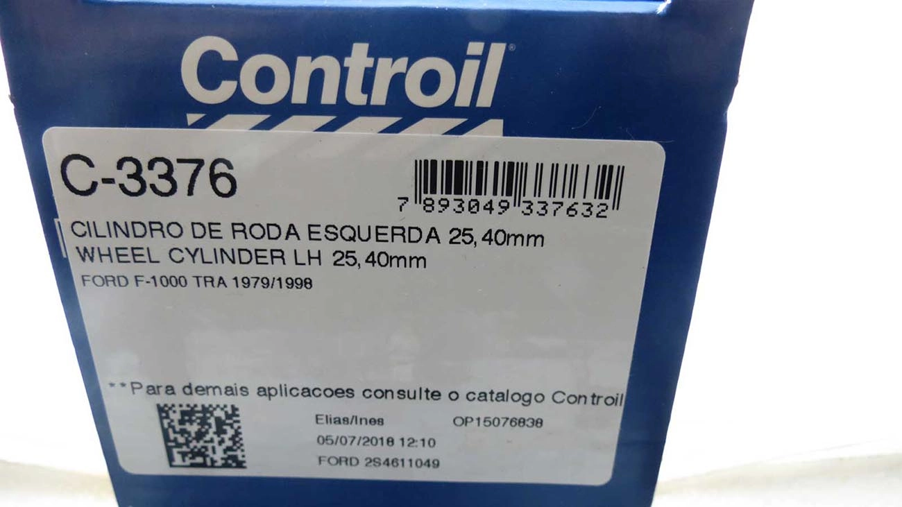 CILINDRO RODA FREIO TRASEIRO LADO ESQUERDO TRASEIRA ESQUERDA FORD F-1000 79/98 1P 25,40MM
