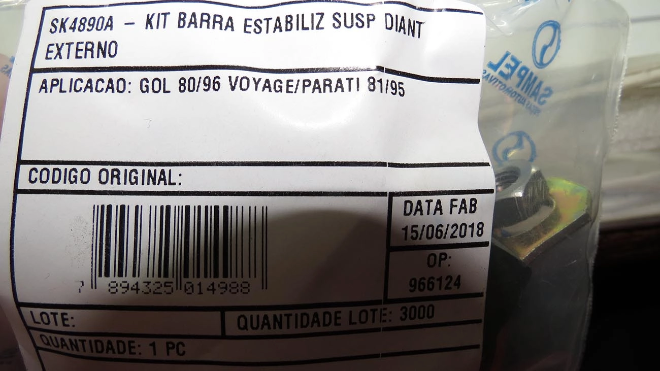 KIT EXTERNO BARRA ESTABILIZADORA SUSPENSÃO DIANTEIRA FURO 14,5MM ESTABILIZADOR VW GOL/VOYAGE/PARATI/SAVEIRO COM ABRAÇADEIRA EXCETO GERAÇÃO 5/6/7