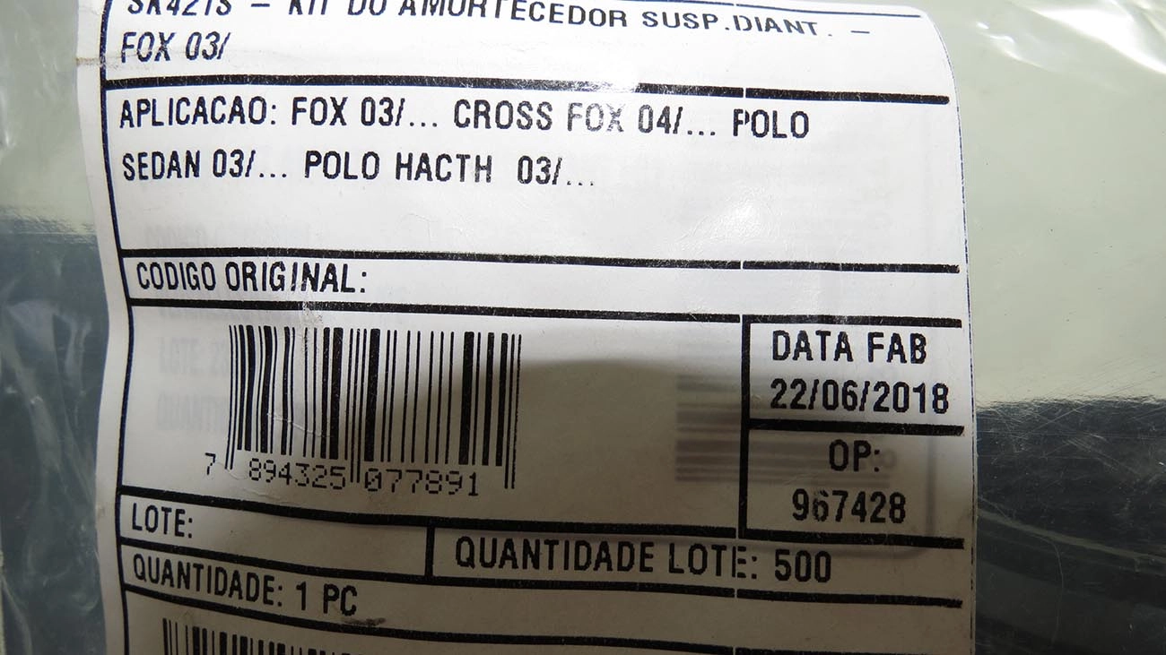 KIT AMORTECEDOR DIANTEIRO VW CROSSFOX/FOX 02/08 - POLO/SPACEFOX 02/15 - BATENTE E COIFA