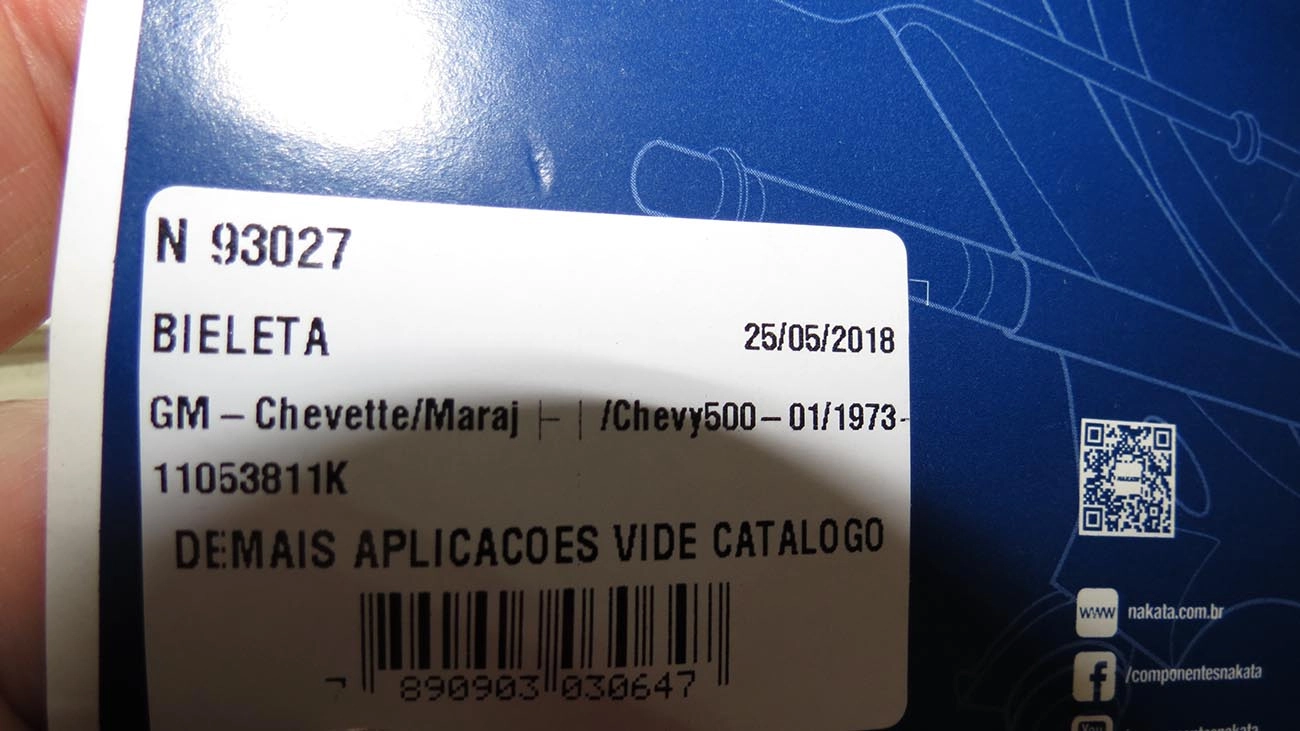BIELETA DIANTEIRA LD/LE GM CHEVETTE/CHEVY500/MARAJÓ - TODOS MODELOS