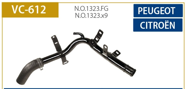 TUBO REFRIGERAÇÃO ÁGUA MOTOR AGUA PEUGEOT 2008 15/19 206 05/10 207 07/ SW 09/13 HOGGAR 11/14 CITROEN C3 06/