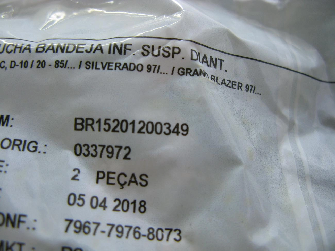 BUCHA BANDEJA INFERIOR SUSPENSÃO DIANTEIRA GM A/C/D-10/20 82/ SILVERADO 97/