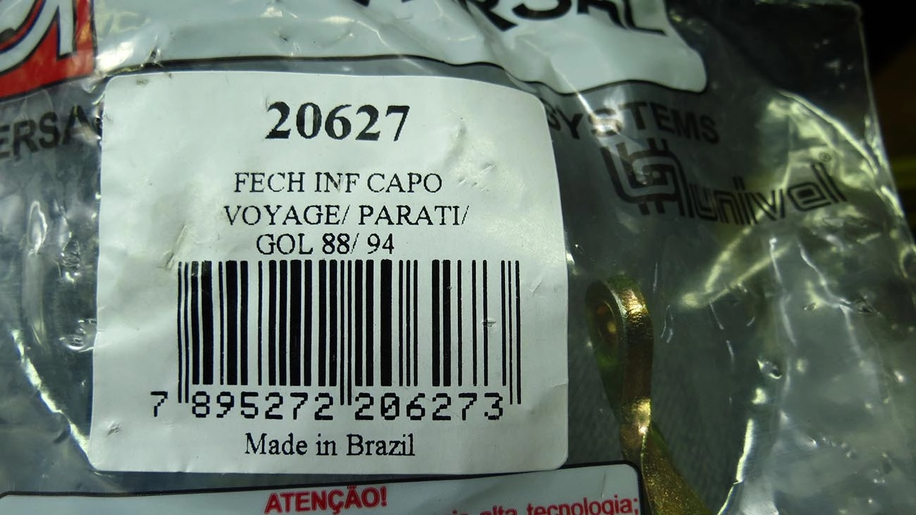 FECHADURA CAPO VW GOL/VOYAGE/PARATI/SAVEIRO - 88/94 - DIANTEIRO INFERIOR