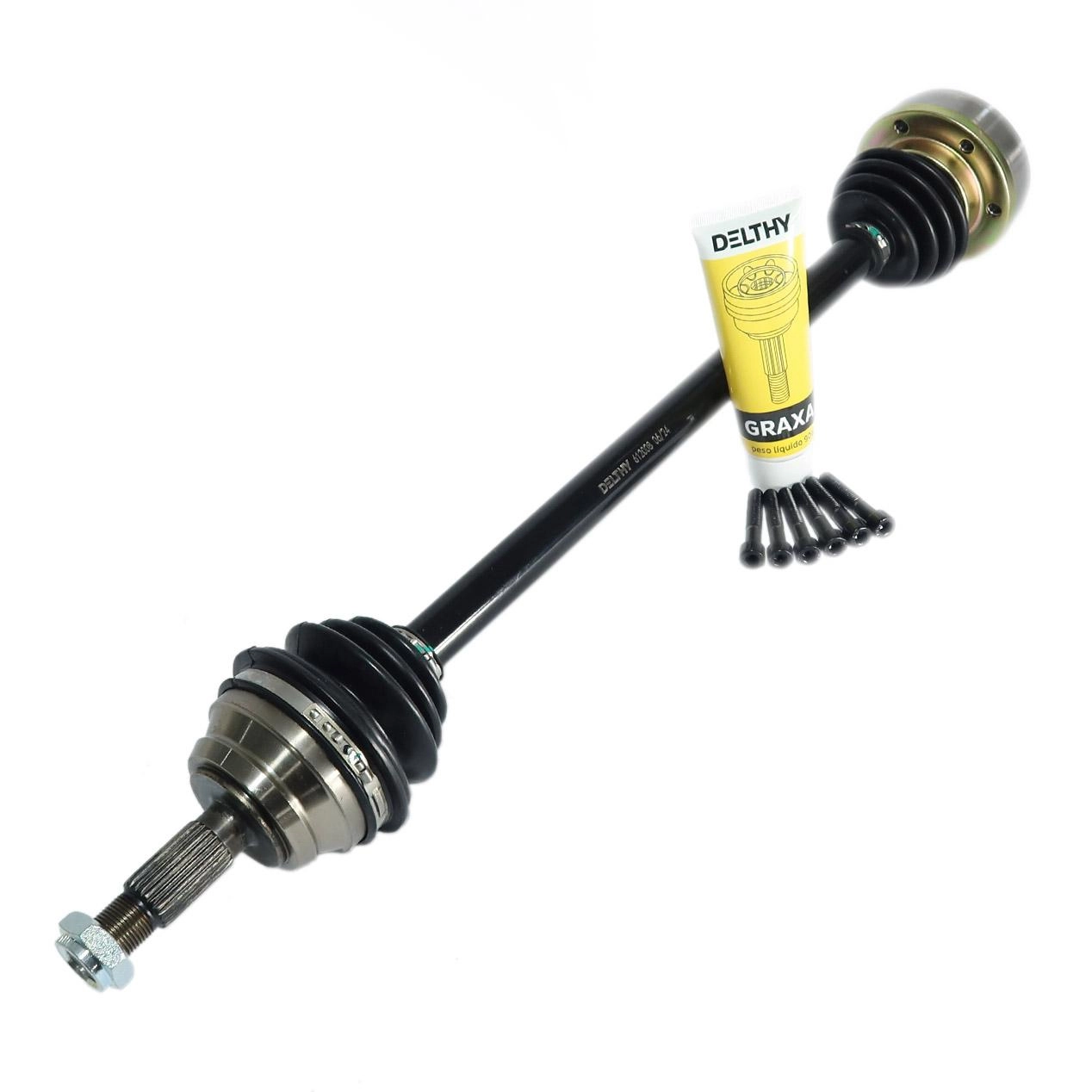 SEMI EIXO ESQUERDO COMPLETO SEM ABS VW GOL/PARATI 1.0 MI 8/16V 97/ - 28/22 ESTRIAS - 633MM