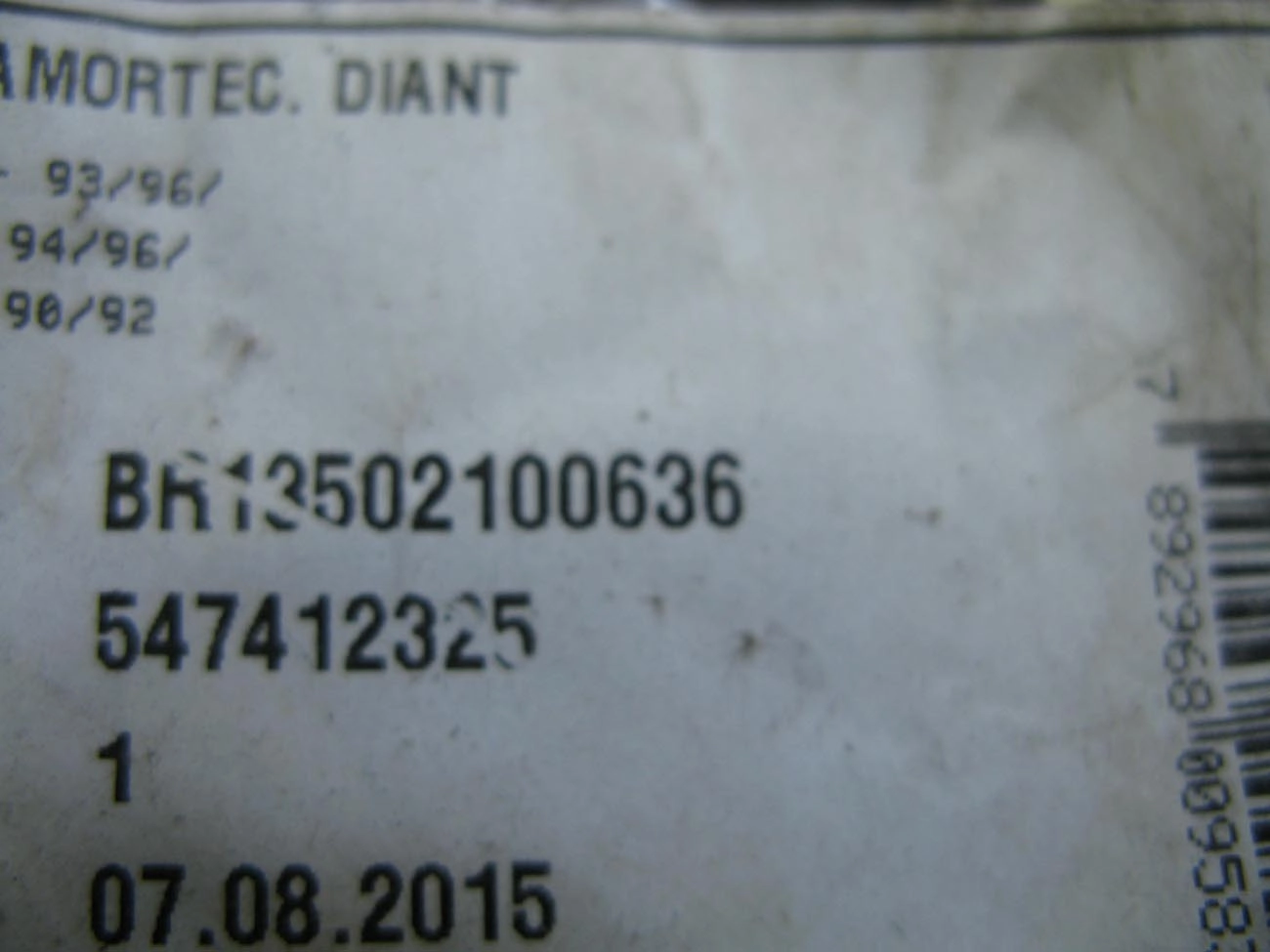 COXIM SUPERIOR AMORTECEDOR DIANTEIRO FORD ESCORT/VERONA 93/96 VW LOGUS/POINTER S/ROL