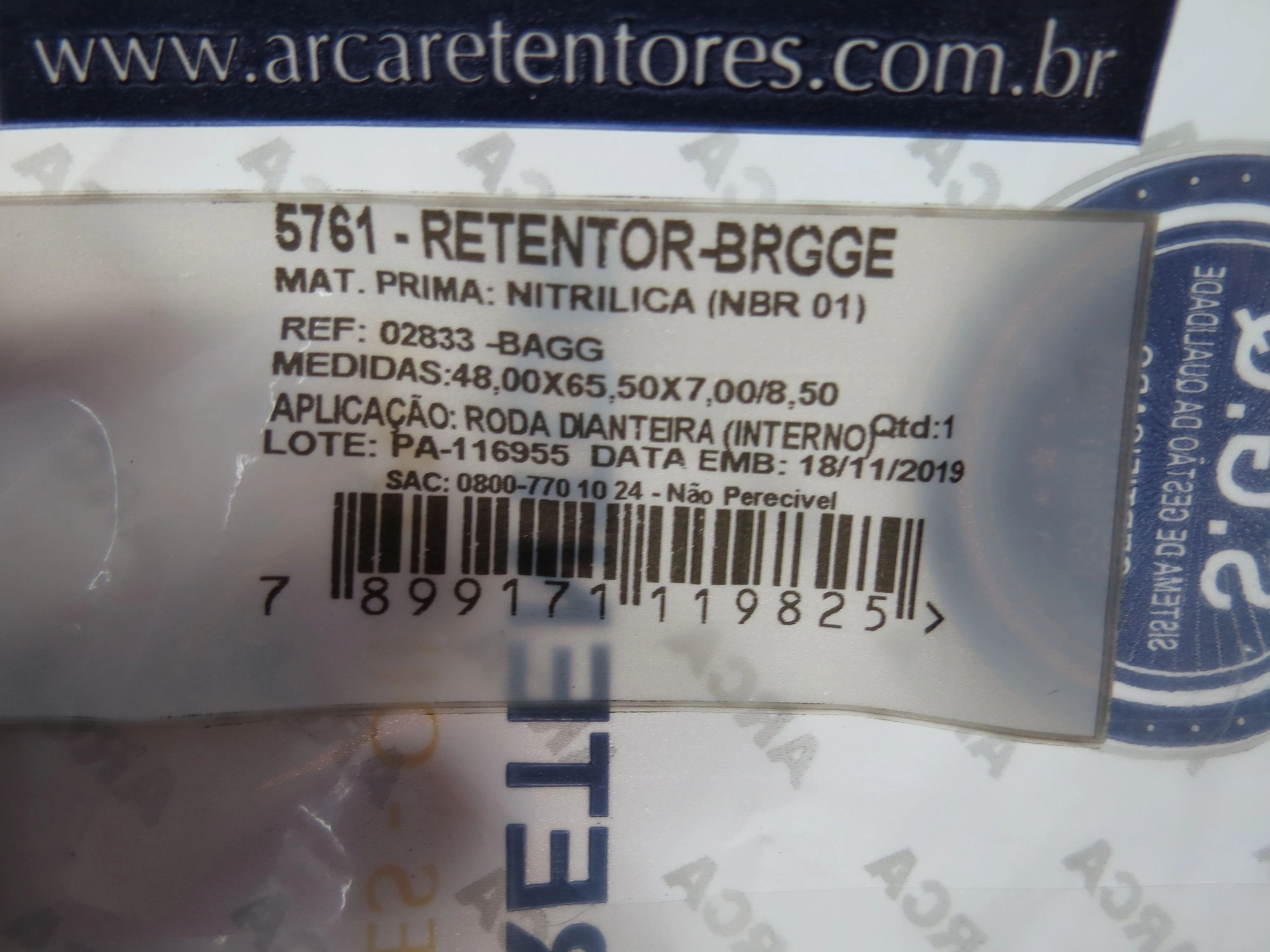 RETENTOR RODA FORD BELINA/DEL REY/PAMPA 89/ - DIANTEIRA INTERNO