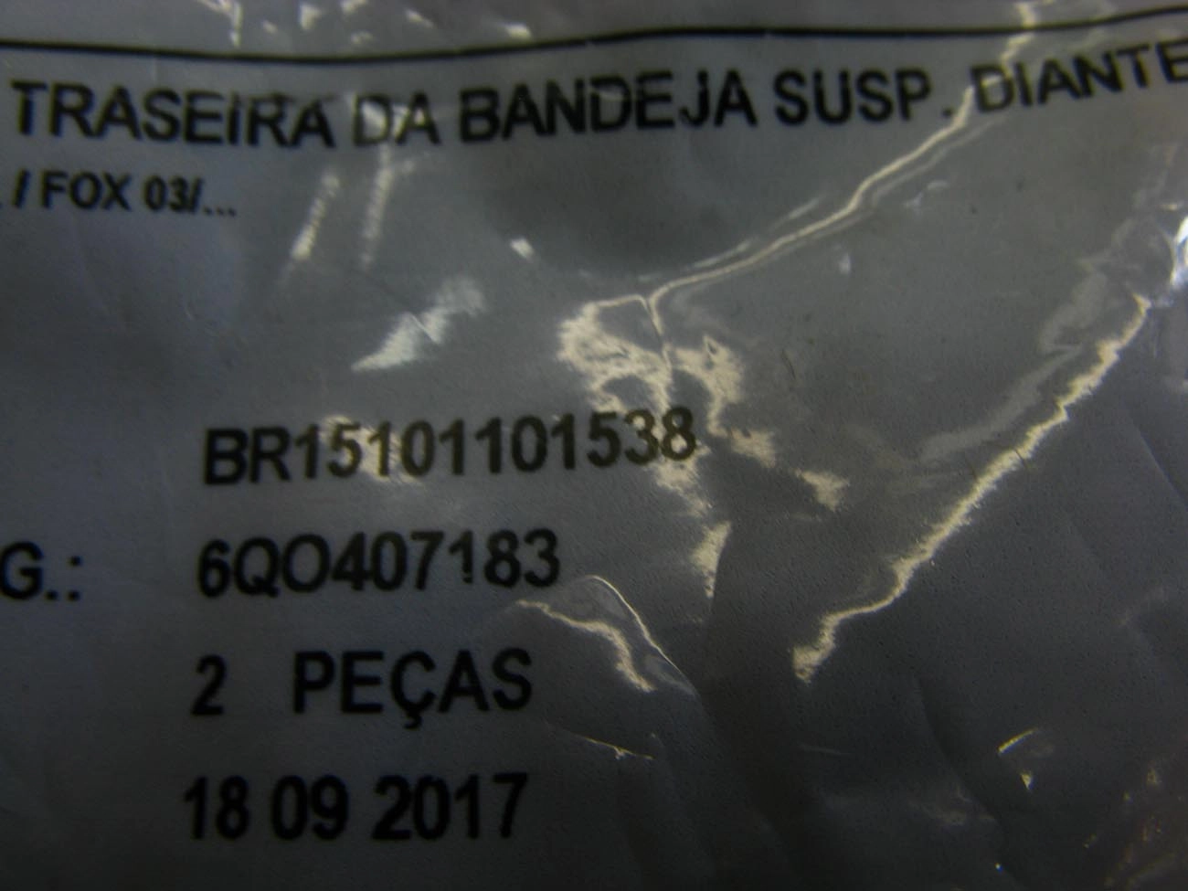 BUCHA TRASEIRA BANDEJA SUSPENSÃO DIANTEIRA VW FOX 03/ NOVO POLO 02/ TIGUAN 12/ JETTA 07/10