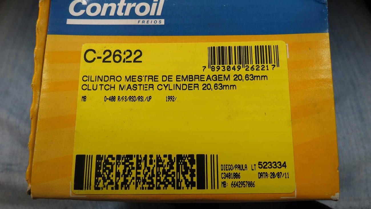 CILINDRO MESTRE EMBREAGEM MB O-400 92/ - 13/16 - 20.63MM