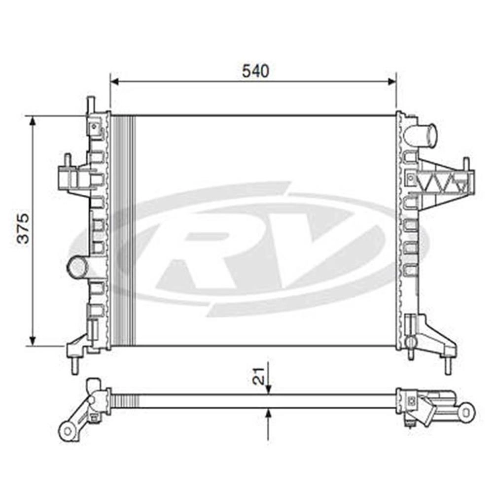 RADIADOR ÁGUA MOTOR CONSTRUÇÃO EXPANDIDO COM OU SEM AR CONDICIONADO MANUAL GM NOVO CORSA 1.0 03/08 ACD CORSA/MONTANA 1.4/1.8 02/
