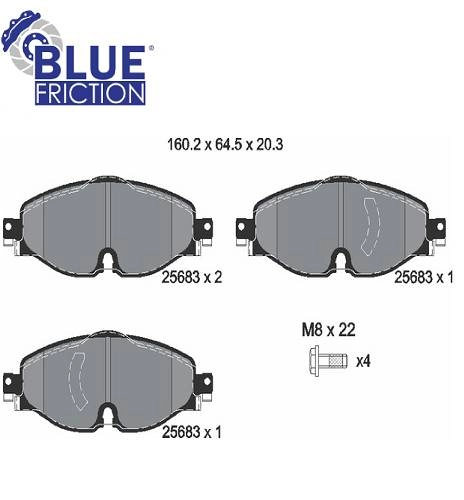 PASTILHA DE FREIO DIANTEIRA AUDI A1 18/ - A3 12/ - A3 SPORTBACK 12/ - Q3 18/ - TT 14/ - VW GOLF 14/