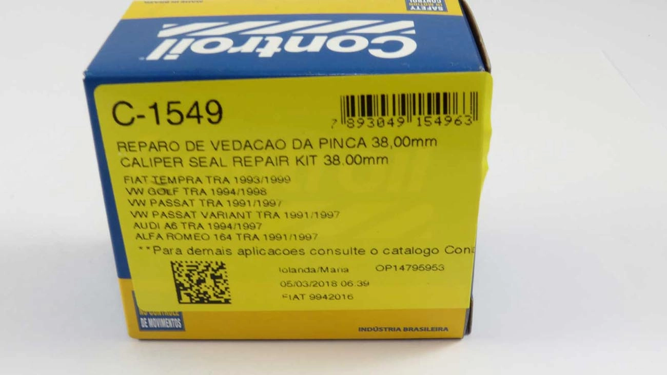REPARO VEDAÇÃO PINÇA 38.00MM CILINDRO RODA VW GOLF 94/ PASSAT/VARIANT ALEMAO 95/ NEW BEETLE 00/ FREIO DISCO 38MM