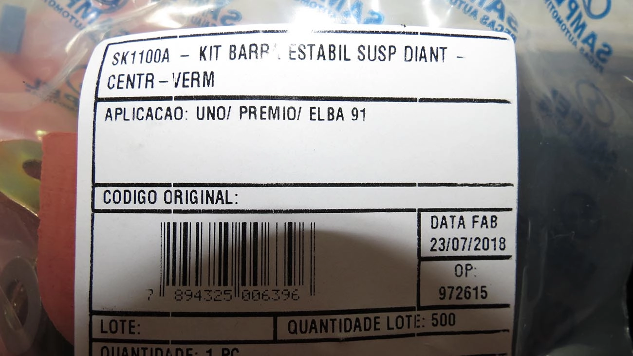 KIT BUCHA VERMELHA CENTRAL ESTABILIZADOR DIANTEIRO FIAT UNO/PREMIO/ELBA 1.6 - COM ABRACADEIRA