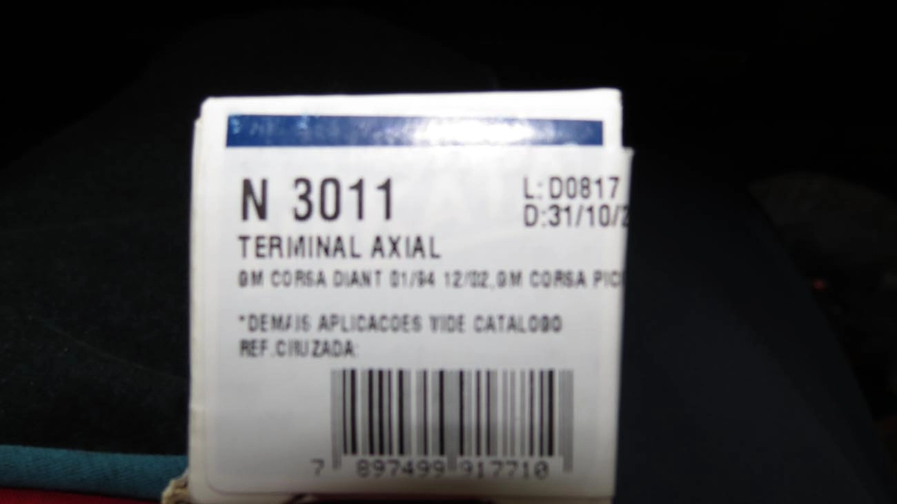 ARTICULAÇÃO/BARRA AXIAL DIREÇÃO HIDRÁULICA/MECÂNICA M12X1,5 GM CORSA 94/02 CLASSIC 96/03 PICK-UP 95/03 WAGON DHB