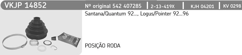 KIT REPARO HOMOCINÉTICA LADO RODA VW SANTANA 92/ - LOGUS/POINTER 93/ - 22X84X84MM